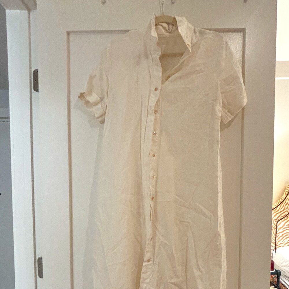 White/ Cream Button Down Dress